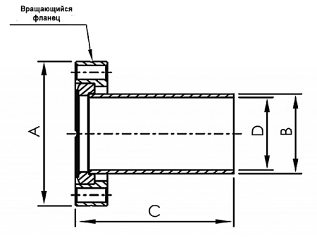 Патрубок под сварку CF25, L=50  мм (нержавеющая сталь, вращающийся )